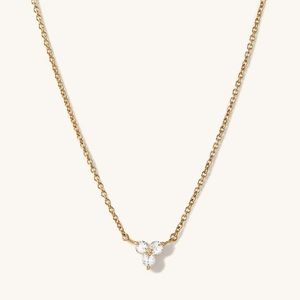 Mejuri lotus necklace gold vermeil and saphire